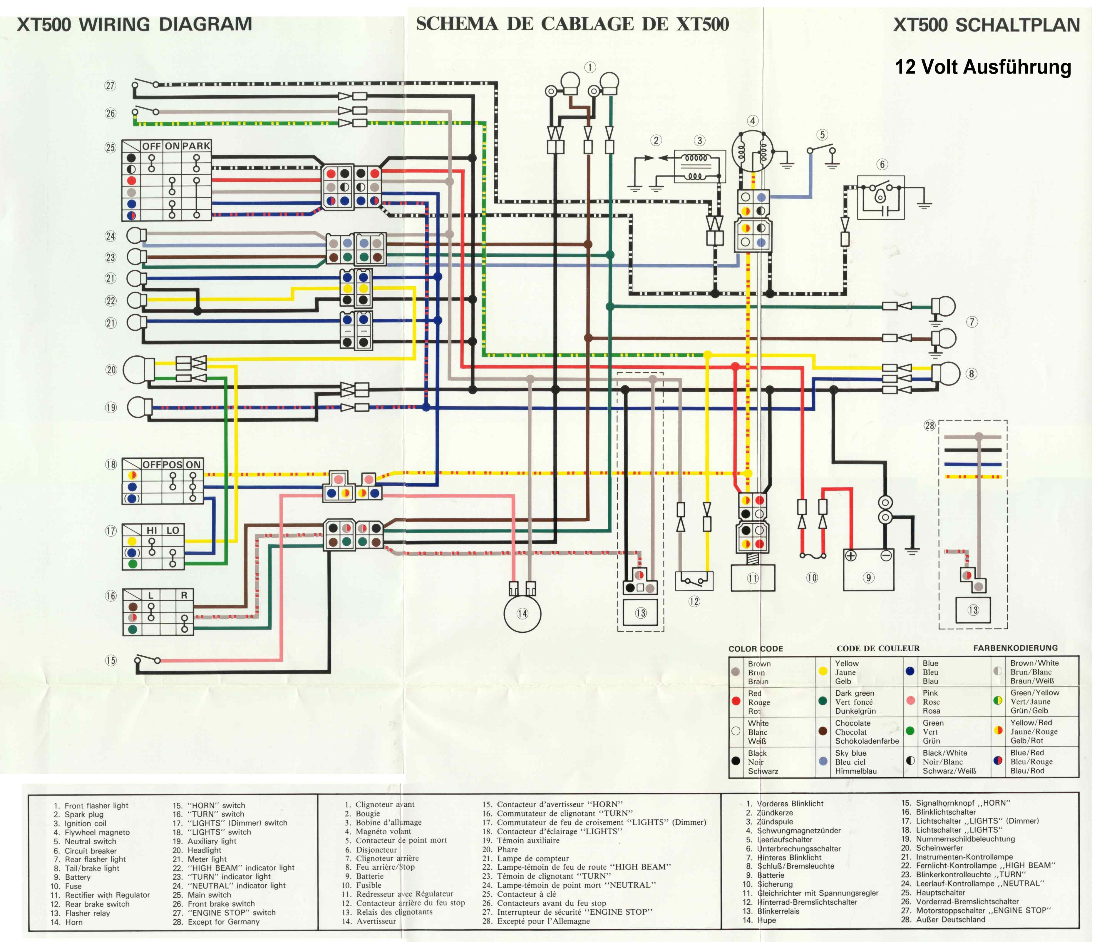 1981 Yamaha Xt500 Wiring Diagram Wiring Diagram And Schematic